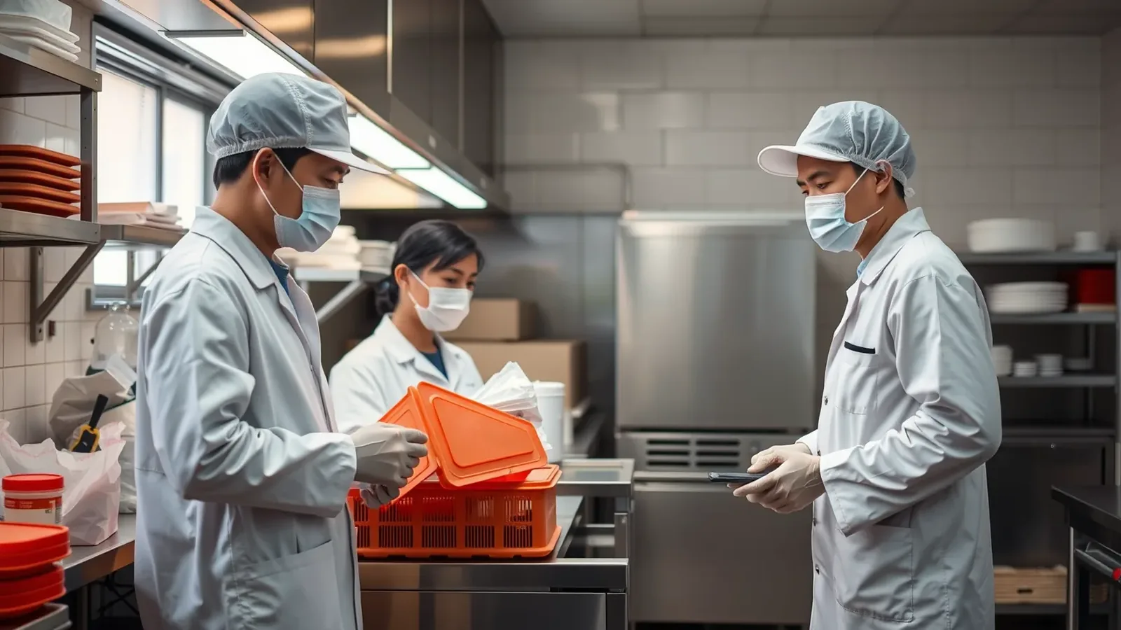 Đoàn thẩm định kiểm tra nhà hàng thực tế