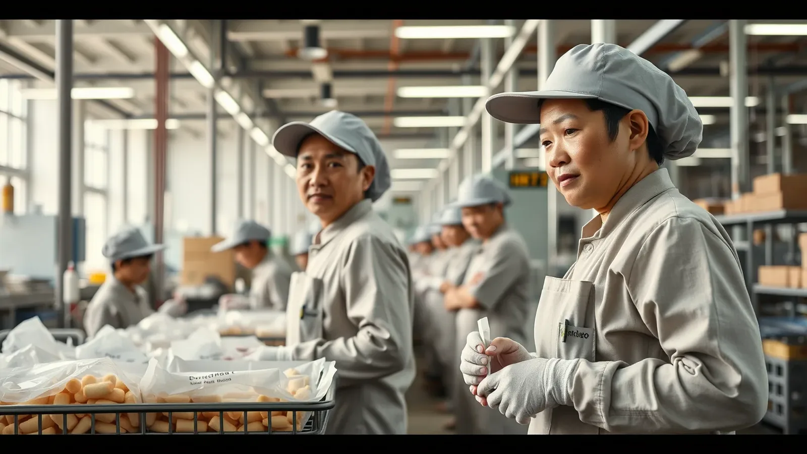 Công nhân vận hành trong nhà máy thực phẩm